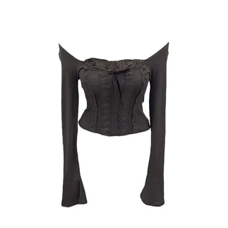 Boohoo ribbon punching lace T