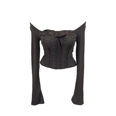 Boohoo ribbon punching lace T