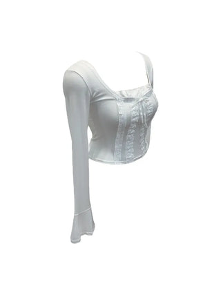 Boohoo ribbon punching lace T