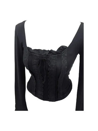 Boohoo ribbon punching lace T