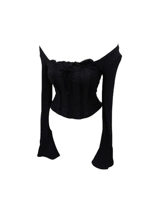 Boohoo ribbon punching lace T