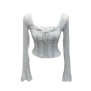 Boohoo ribbon punching lace T