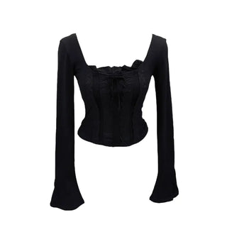 Boohoo ribbon punching lace T