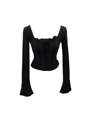Boohoo ribbon punching lace T