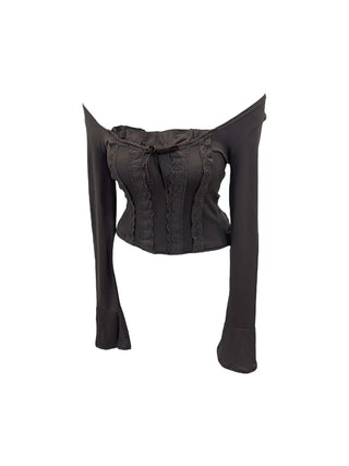 Boohoo ribbon punching lace T