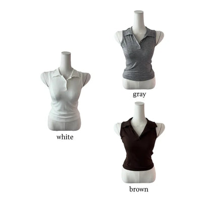 Vera Kara Knitwear Sleeveless T Vera Kara Knit Nashi Tee
