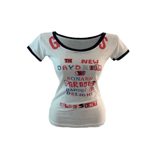 Your slim cartoon lettering short-sleeved T
