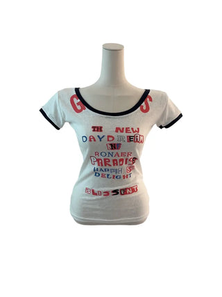 Your slim cartoon lettering short-sleeved T