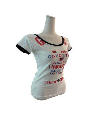 Your slim cartoon lettering short-sleeved T