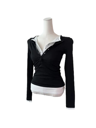 Mike fake double long sleeve T