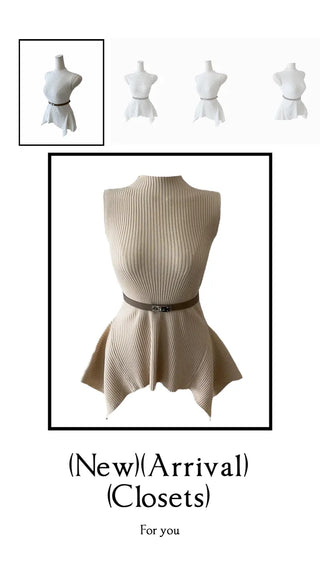Charen turtleneck sleeveless belt knit