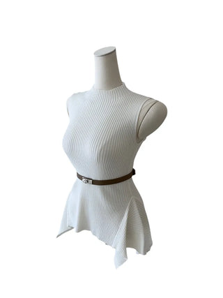 Charen turtleneck sleeveless belt knit