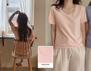 U-neck T-shirt - 7 colors