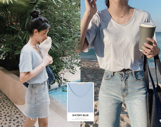 U-neck T-shirt - 7 colors