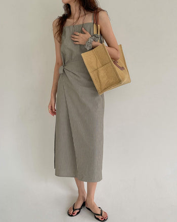 Irregular Casual Strap Striped dress