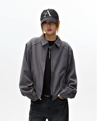 Clean fit shoulder pad jacket