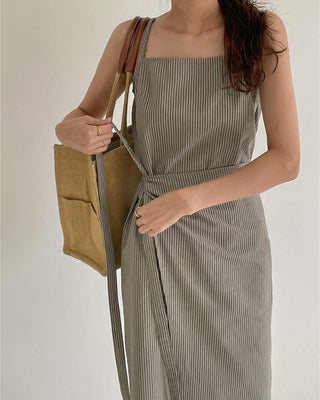 Irregular Casual Strap Striped dress