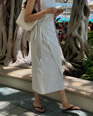 Irregular Casual Strap Striped dress