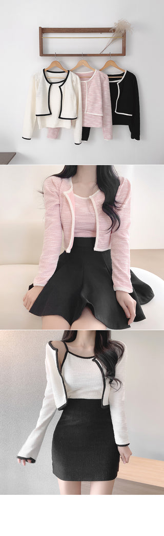 [SET] Bicolor Cardigan