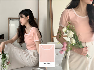 Lined T-shirt - 5 colors
