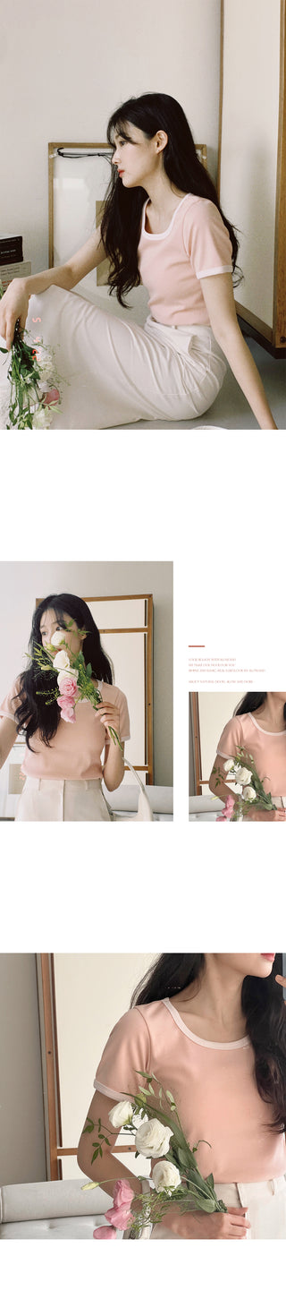 Lined T-shirt - 5 colors