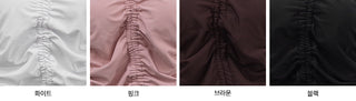 [With built-in cups] Halter neck shirred monokini