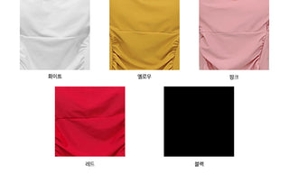 [With built-in cups] Back slit shoulder ruffle monokini