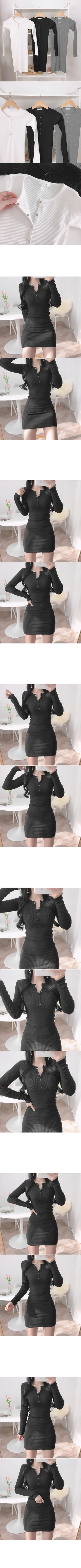 Button-up long-sleeved mini dress