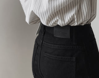 (basic/long) Premium semi-bootcut black denim pants - 4 sizes