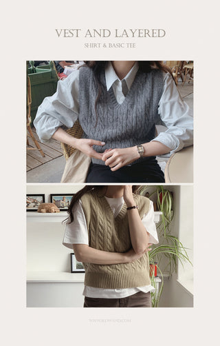 Cable knit vest - 4 colors