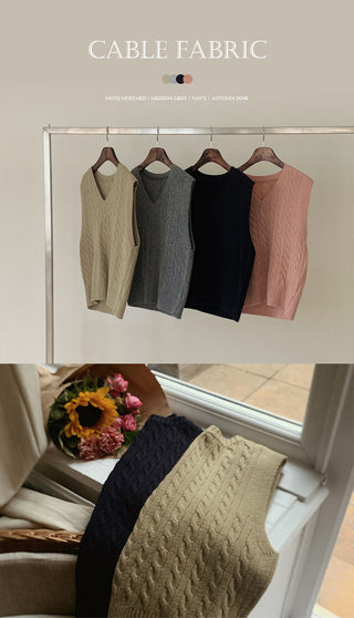 Cable knit vest - 4 colors