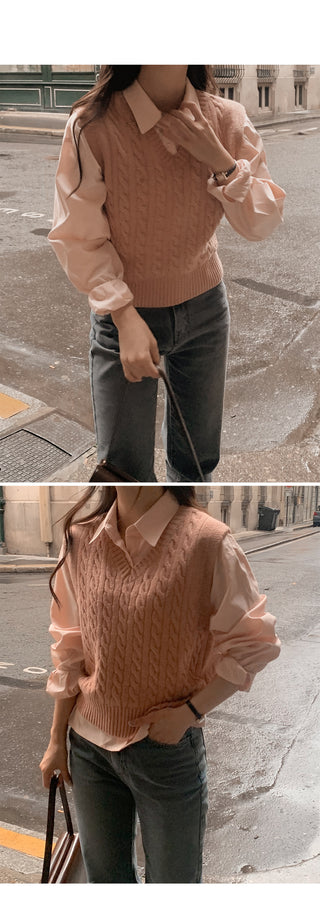 Cable knit vest - 4 colors