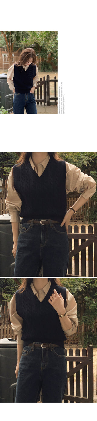 Cable knit vest - 4 colors