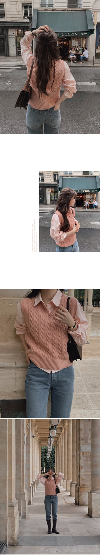Cable knit vest - 4 colors
