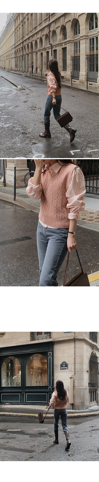 Cable knit vest - 4 colors