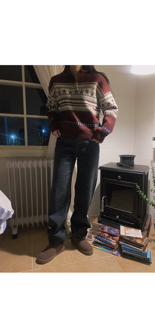 (basic/long) Fleece-lined wide-leg denim pants - 4 sizes