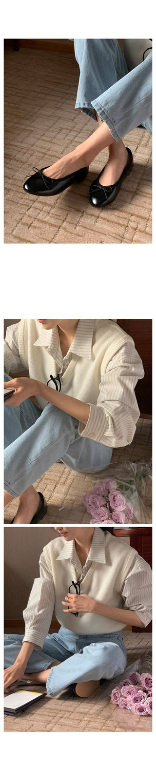 V-neck knit vest (9 colors)