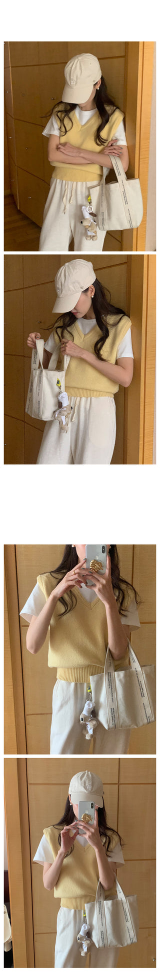 V-neck knit vest (9 colors)