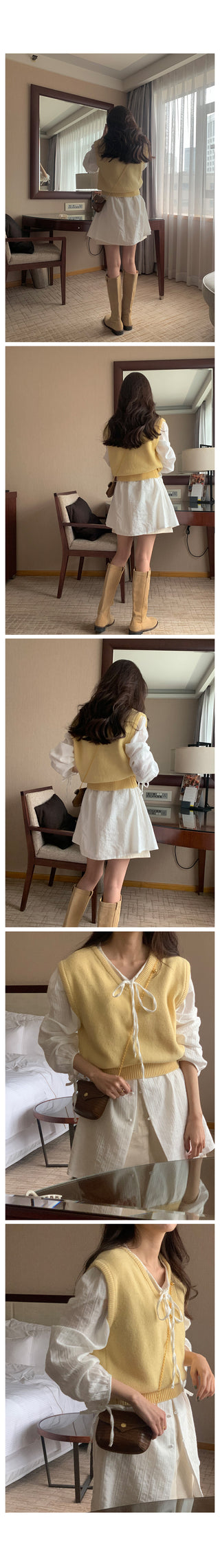 V-neck knit vest (9 colors)