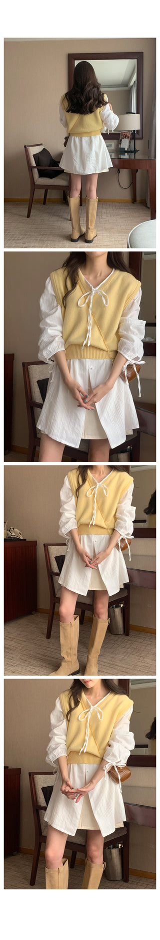V-neck knit vest (9 colors)
