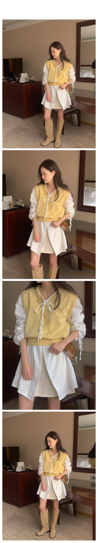 V-neck knit vest (9 colors)