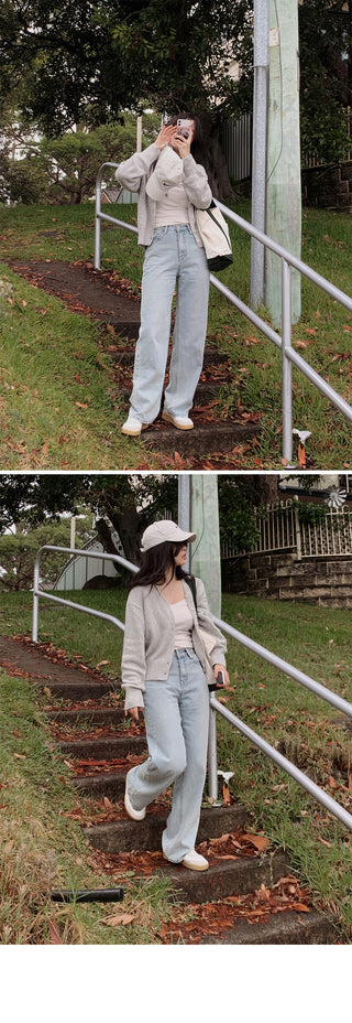 (basic/long) Wide Light Denim Pants - 4 sizes