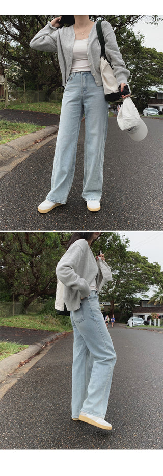(basic/long) Wide Light Denim Pants - 4 sizes