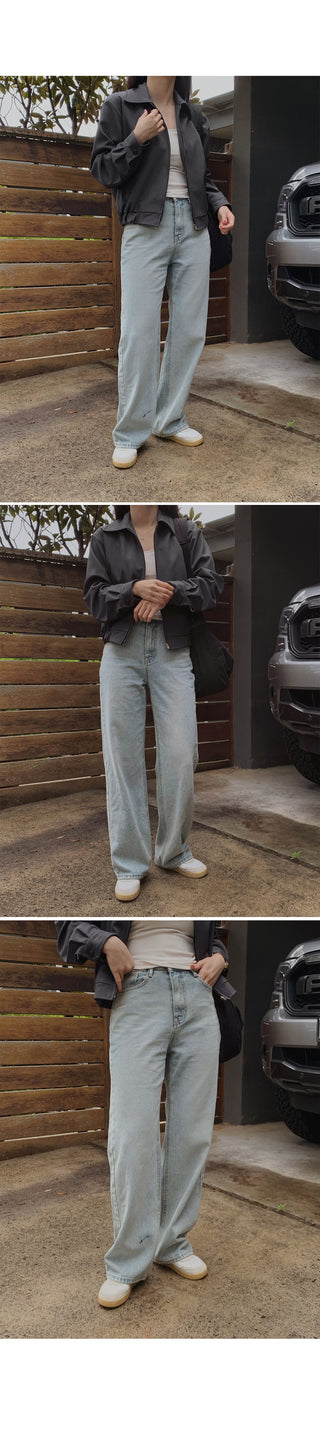 (basic/long) Wide Light Denim Pants - 4 sizes