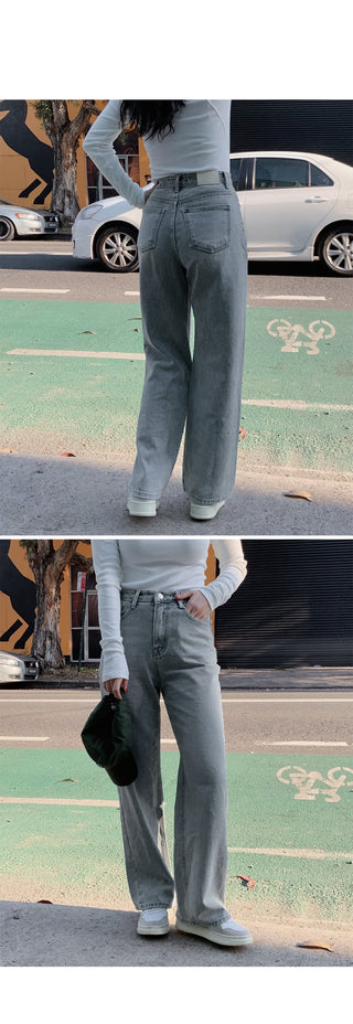 (basic/long) Wide Light Denim Pants - 4 sizes