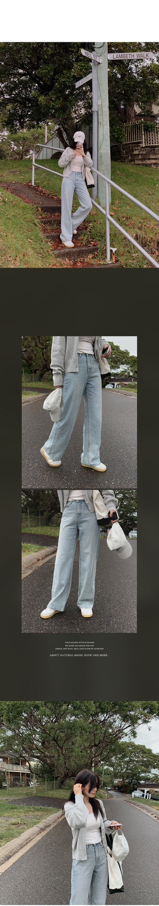 (basic/long) Wide Light Denim Pants - 4 sizes