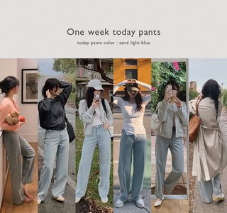 (basic/long) Wide Light Denim Pants - 4 sizes