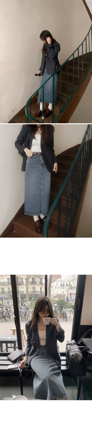 Vintage denim long skirt - 4 sizes
