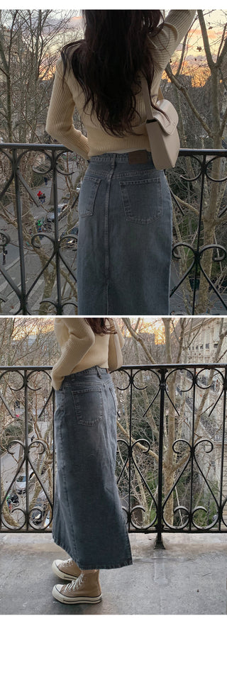 Vintage denim long skirt - 4 sizes