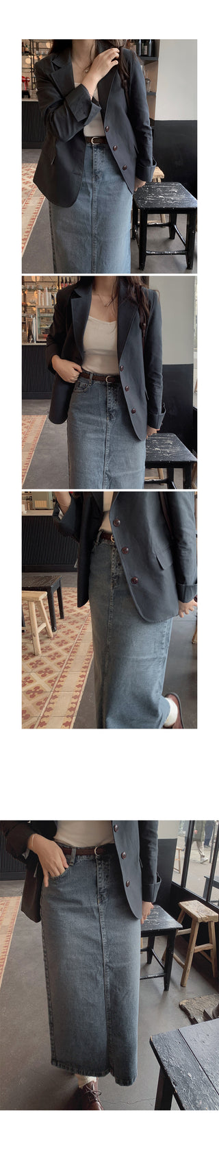 Vintage denim long skirt - 4 sizes
